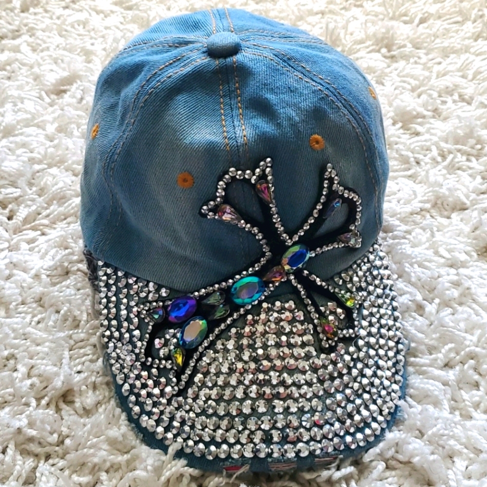 Jewel Encrusted Jean Hat
